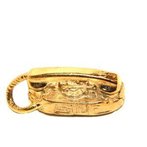 14K 3D Telephone Yellow Gold Pendant Charm